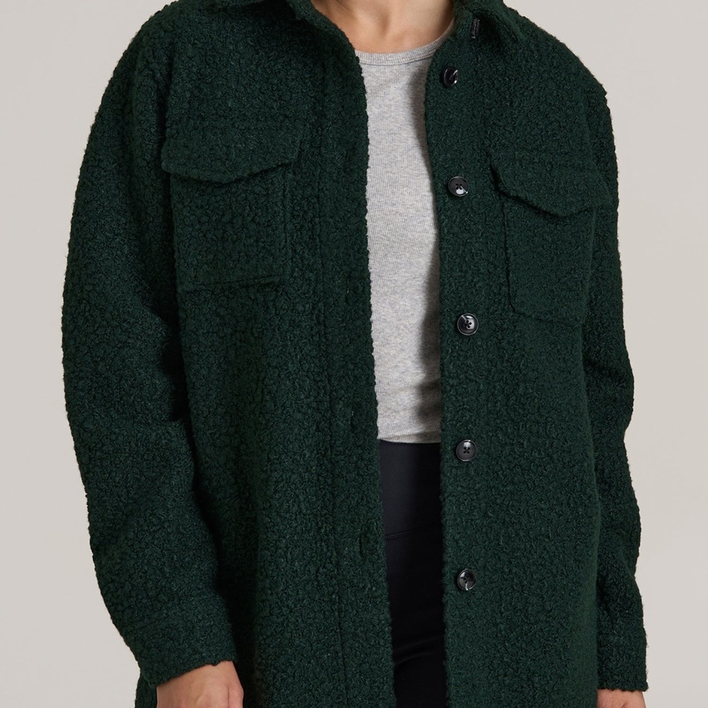 American Tall Relaxed Boucle Tall Women's Shacket in Pine Grove Size MM / Tall /
